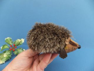 5 " Vintage Mohair Steiff Joggi Hedgehog Toy,  Silver Ear Button 1670/10 German