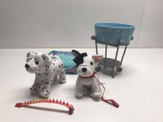 American Girl Doll Dog Grace’s French Bulldog Bonbon & Dalmatian W/accessories
