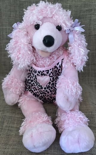 Build A Bear Pink French Poodle In Leopard Pjs Dog Animal Toy Stuffed Plush 20”