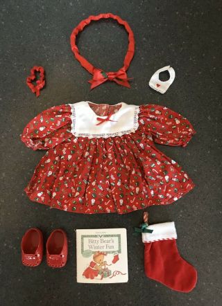 1995 Pleasant Co American Girl Bitty Baby Holiday Set Christmas W/stocking