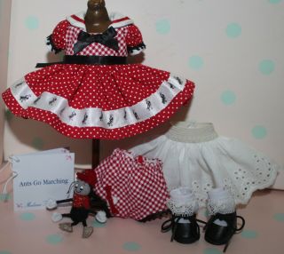 8 " Madame Alexander Ma Red Polka - Dot Outfit Tagged Ants Go Marching