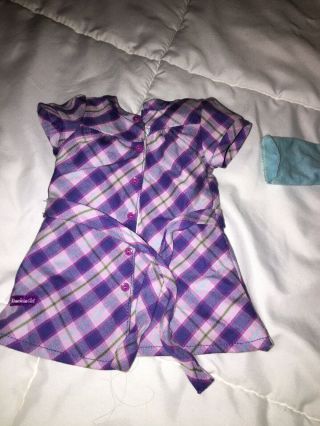 American Girl Doll Purple Plaid Dress Outfit 2