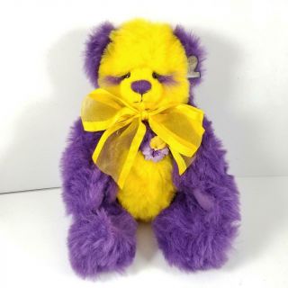 Annette Funicello Panzee Bear Flower Power 10 " Purple Yellow Limited Edition 5k