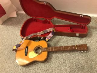 American Girl Doll Acoustic Guitar With Shoulder Strap And Case 12 "