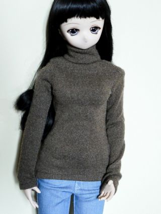Sd 1/3 Brown Sweater Jumper Knitted Top Bjd Doll Clothes Pants Turtleneck