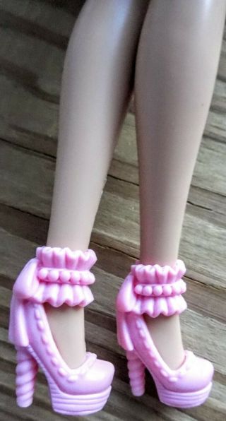 Barbie Pink High Heel Platform Heels Ruffle Ankle Strap Shoes Fashionista