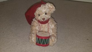 Beauty Adorable Steiff Little Drummer Boy Teddy Musical Bear Christmas Musical