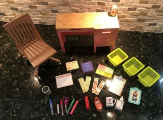 OUR GENERATION Teacher ' s Desk,  Chair And Accessories for AMERICAN GIRL Doll 3