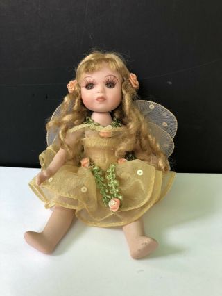 Collectible 6 " Show Stoppers Porcelain Doll Hand Painted Fairy Ringlets Poseable