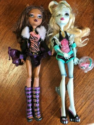 Monster High Doll 1st First Wave Clawdeen Lagoona Blue With Pet Fish Cat