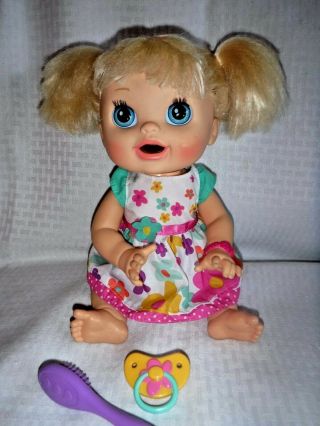 Hasbro Baby Alive Doll Real Surprises 2012 Blonde Moves Talks English Spanish