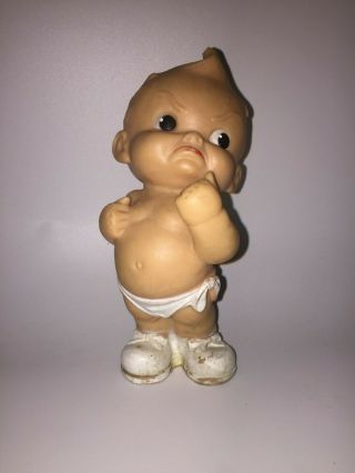 Vintage Alan Jay Rubber Squeak Toy Doll Angry Grumpy Bare Bottom Baby Boy
