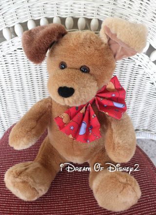 Retired Build - A - Bear Brown Sugar Puppy Dog Plush Stuffed Animal W Red Bow Tie