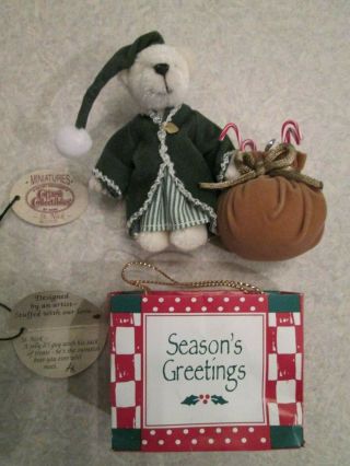 Ganz Cottage Collectibles Miniatures St.  Nick Bear W/ Toy Sack Christmas