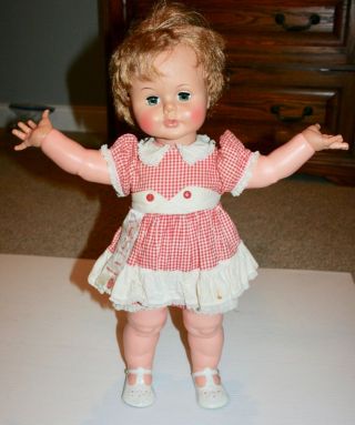 Early 60s Ideal Large 22 " Kissy Doll W Dress & Shoes