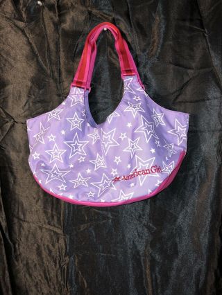 American Girl 2 Doll Carrier Tote Bag Purple - Pink - White Stars.