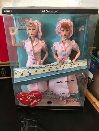Nrfb - I Love Lucy “job Switching” Barbie W/ Lucy & Ethel,  Chocolate 