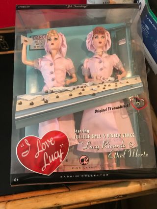 NRFB - I Love Lucy “Job Switching” Barbie W/ Lucy & Ethel,  Chocolate  2