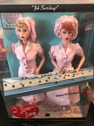 NRFB - I Love Lucy “Job Switching” Barbie W/ Lucy & Ethel,  Chocolate  3