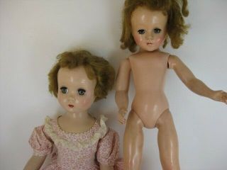 Vintage 20 " Madame Alexander Doll Hard Plastic & Bonus 17 " Doll