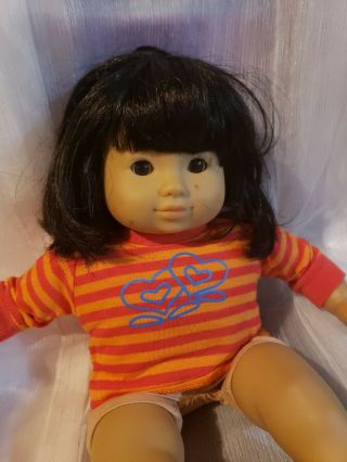 American Girl Bitty Twin Doll Brown Hair/eyes Girl 15  & And Outfit