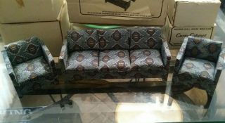1981 Concord Chadwick Miller 3pc Doll House Mini Sofa & Chairs Set Htf Rare