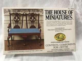 House Of Miniatures Chippendale Double Chair Settee 40030 (37)