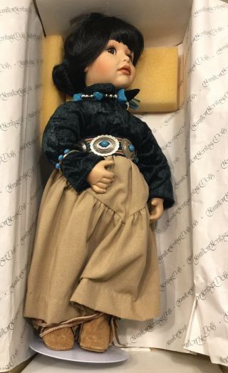 Vintage Navajo Little One By Ray Swanson Hamilton Heritage 1992 Porcelain Doll