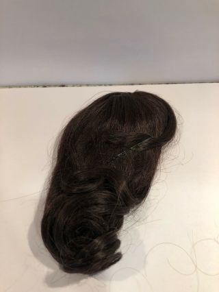 Vintage 100 Human Hair Doll Wig Brown Brunette Size 10 Curls In Set