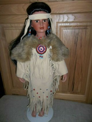 Timeless Limited Edition 25 Inch Native American Doll With Stand 629 / 2500