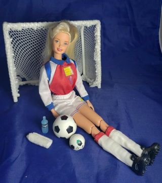 1999 Womens World Cup Barbie Doll Soccer Balls Goal Towel Powerade Blonde