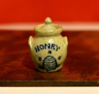 Miniature Honey Jar Dollhouse 1:12 Stoneware Artist Jane Graber 1987