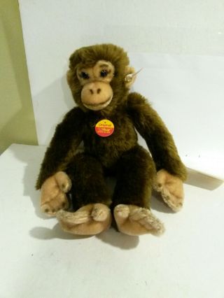 Steiff Jocko Monkey W Paper Tag Button Ear Nos Limited Edition Mohair