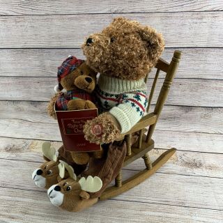 Twas The Night Before Christmas Talking Storytelling Teddy Bear & Cub With Chair