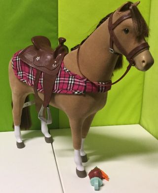 American Girl Doll Horse And Saddle Set For 18 Inch Dolls Vegetables & Blanket