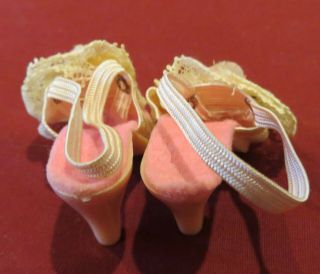 Cissy pink mules with cabbage rose flower 2