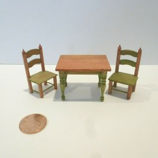Miniature 1/2 " Scale Wooden Table & Chair Set