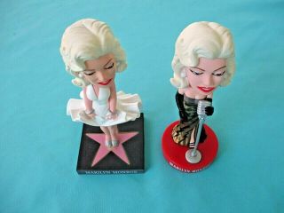 Qty 2 Marilyn M0nroe Bobble Heads At Mic And Seven Year Itch Movie