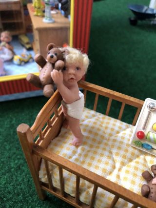 Dollhouse Miniatures 1:12 Artist Offerings Ooak Baby Boy Signed