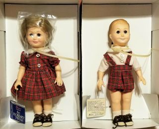 Effanbee Dolls - Bobbsey Twins Freddie & Flossie,  1982,  11 " Tall,  Boxes
