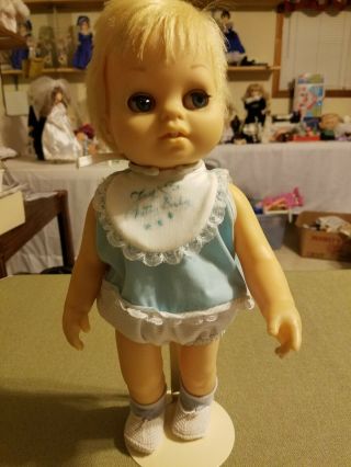 Mattel Tiny Chatty Baby Doll Blonde Hair Clothes Vintage