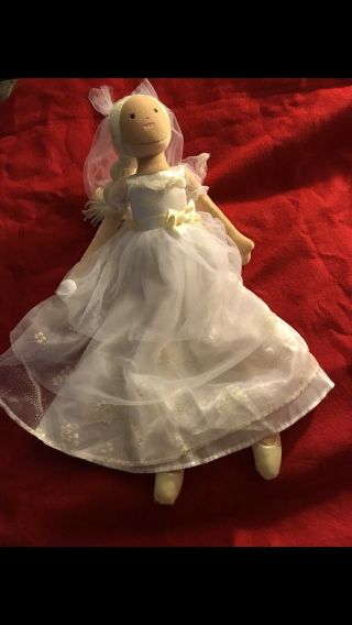 Play Wonder Bride 16 " Plush Doll White Satin Gown Blond Target 2009 Stuffed Toy