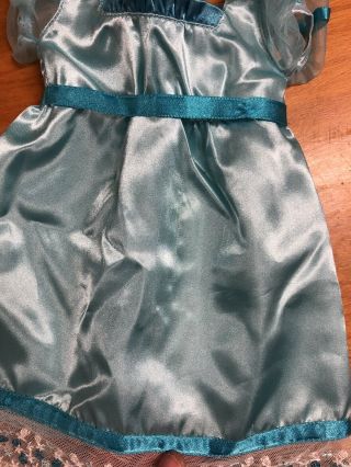 American Girl Doll Caroline Party Gown Set Blue Dress Gloves 2