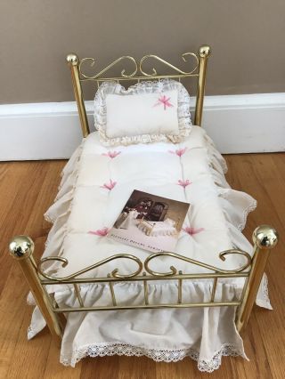American Girl Samantha Parkington Brass Bed W Mattress & Quilt Pleasant Company