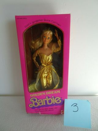 Mattel Golden Dream Barbie Nib 3 Wear To Box