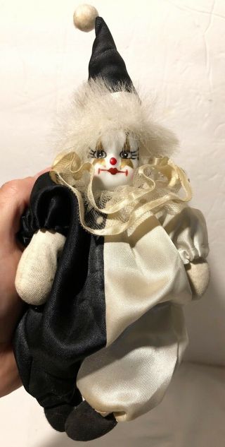 Black And White Porcelain Clown Doll