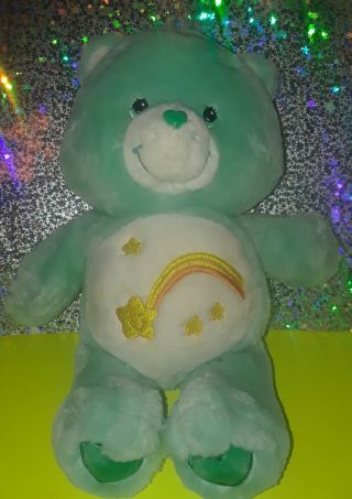 Vintage 2002 Carebear Wish Bear 13 " Stuffed Animal
