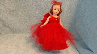 Madame Alexander Cissette Auburn Hair Chemise Hose Red Net Dress Hand Made Stand
