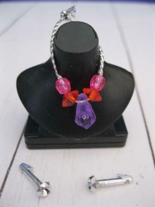 Mattel Sparkle Beach Barbie Doll Jewelry Set Crystal Necklace/silver Earrings