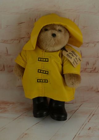 Vintage 1987 Eden Toys 5 " Paddington Bear With Yellow Raincoat Made In Korea
